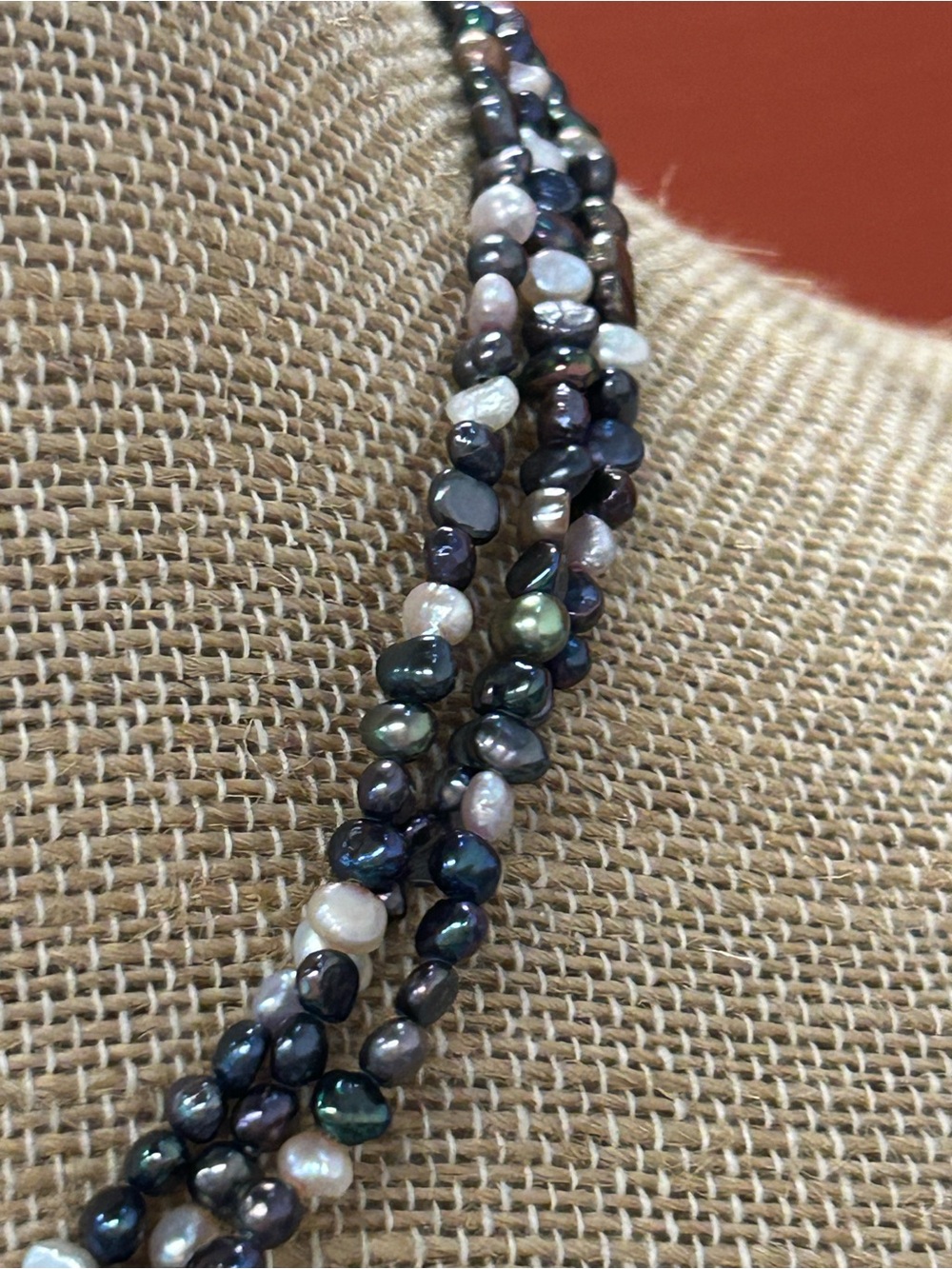 Beautiful Sterling Silver Gray Freshwater Pearl choker Necklace - Picture 4 of 7